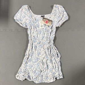 Lily Rose Blue and White Floral Mini Dress